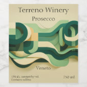 Green and beige curving forms   ワインラベル (シングルラベル)