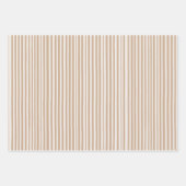 Green and Beige Stipes Christmas Wrapping Paper ラッピングペーパーシート (正面2)