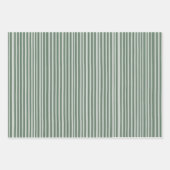 Green and Beige Stipes Christmas Wrapping Paper ラッピングペーパーシート (正面)