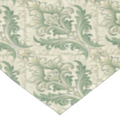 Green and Beige Vintage Botanical Flowers Pattern テーブルクロス (アングル)