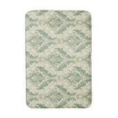Green and Beige Vintage Botanical Flowers Pattern バスマット (正面縦)
