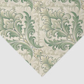 Green and Beige Vintage Botanical Flowers Pattern 薄葉紙 (詳細)