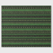 Green And Black African Pattern Wrapping Paper ラッピングペーパー (フラット)