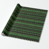 Green And Black African Pattern Wrapping Paper ラッピングペーパー (アンロールド)