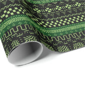 Green And Black African Pattern Wrapping Paper ラッピングペーパー (ロールコーナー)