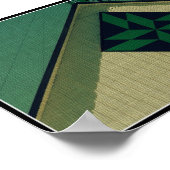 Green and Black Barn Quilt, Faux Vintage ポスター (角)