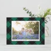 Green and Black Buffalo Check Plaid Photo シーズンカード (スタンド正面)