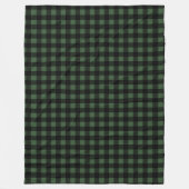 Green and Black Buffalo Plaid Christmas Check フリースブランケット (正面)