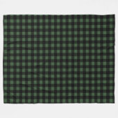 Green and Black Buffalo Plaid Christmas Check フリースブランケット (正面(横))