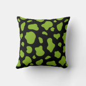 Green and black Cow Print Decorative Pillow クッション (裏面)