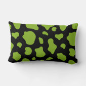 Green And Black Cow Print Decorative Pillow ランバークッション (裏面)