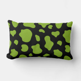Green And Black Cow Print Decorative Pillow ランバークッション