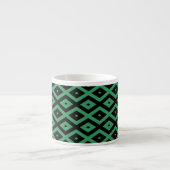Green and black diamond pattern エスプレッソカップ (正面)