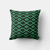 Green and black diamond pattern クッション (裏面)