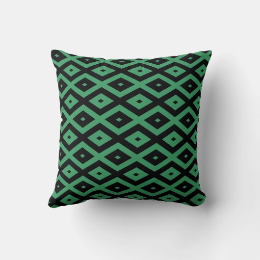 Green and black diamond pattern クッション (裏面)