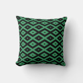 Green and black diamond pattern クッション (正面)