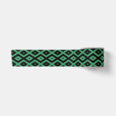 Green and black diamond pattern サテンリボン (正面)