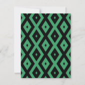 Green and black diamond pattern 出欠カード (正面)