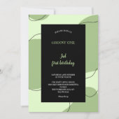 GREEN AND BLACK GROOVY INVITATION 招待状 (正面)