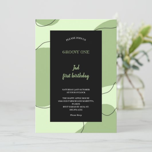 GREEN AND BLACK GROOVY INVITATION 招待状 (スタンド正面)