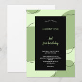 GREEN AND BLACK GROOVY INVITATION 招待状 (正面/裏面)