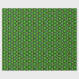 Green and black Kaleidoscope Fractal Pattern ラッピングペーパー