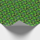 Green and black Kaleidoscope Fractal Pattern ラッピングペーパー (角)