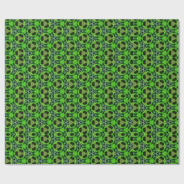 Green and black Kaleidoscope Fractal Pattern ラッピングペーパー