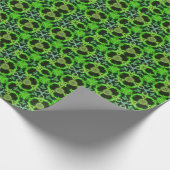Green and black Kaleidoscope Fractal Pattern ラッピングペーパー (角)