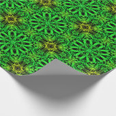 Green and black Kaleidoscope Fractal Pattern ラッピングペーパー (角)