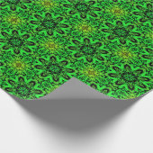 Green and black Kaleidoscope Fractal Pattern ラッピングペーパー (角)