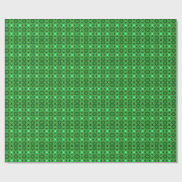 Green and black Kaleidoscope Fractal Pattern ラッピングペーパー