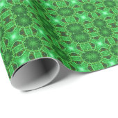Green and black Kaleidoscope Fractal Pattern ラッピングペーパー (ロールコーナー)