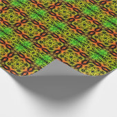 Green and black Kaleidoscope Fractal Pattern ラッピングペーパー (角)