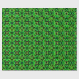 Green and black Kaleidoscope Fractal Pattern ラッピングペーパー