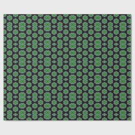 Green and black Kaleidoscope Fractal Pattern ラッピングペーパー