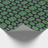 Green and black Kaleidoscope Fractal Pattern ラッピングペーパー (角)