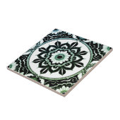 Green and Black Mandala Tile タイル (側面)