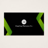 Green and Black Minimalist Modern Business Card (裏面)