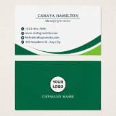 Green and Black Simple Minimalist Business Card (正面&裏面)
