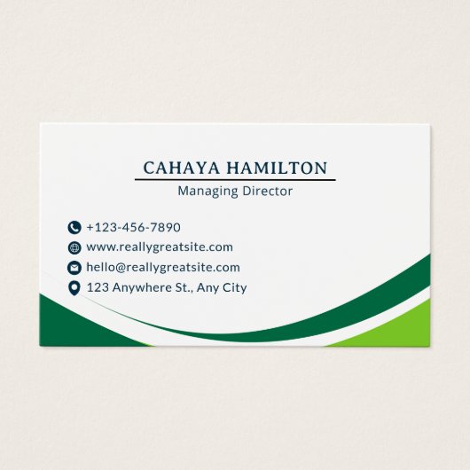 Green and Black Simple Minimalist Business Card (正面)