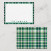 Green and Black Tartan Plaid Personalized ノートカード (正面/裏面)