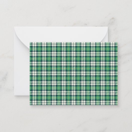 Green and Black Tartan Plaid Personalized ノートカード (裏面)