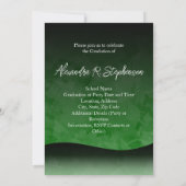 Green and Black Wave 5 x 7卒業発表 招待状 (裏面)