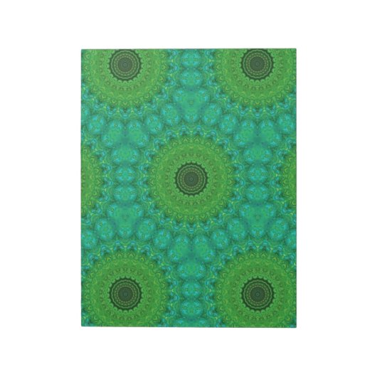 Green and Blue Circular Pattern Notepad ノートパッド (回転)