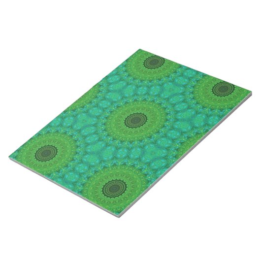 Green and Blue Circular Pattern Notepad ノートパッド (アングル)