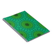 Green and Blue Circular Pattern Spiral Notebook ノートブック (右側)