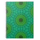 Green and Blue Circular Pattern Spiral Notebook ノートブック (正面)