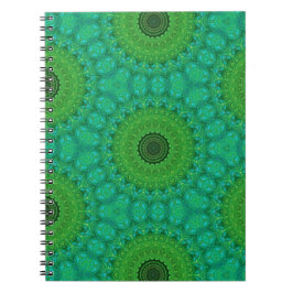Green and Blue Circular Pattern Spiral Notebook ノートブック