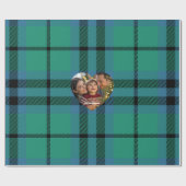 Green and Blue Classic Tartan Christmas Photo ラッピングペーパー (フラット)